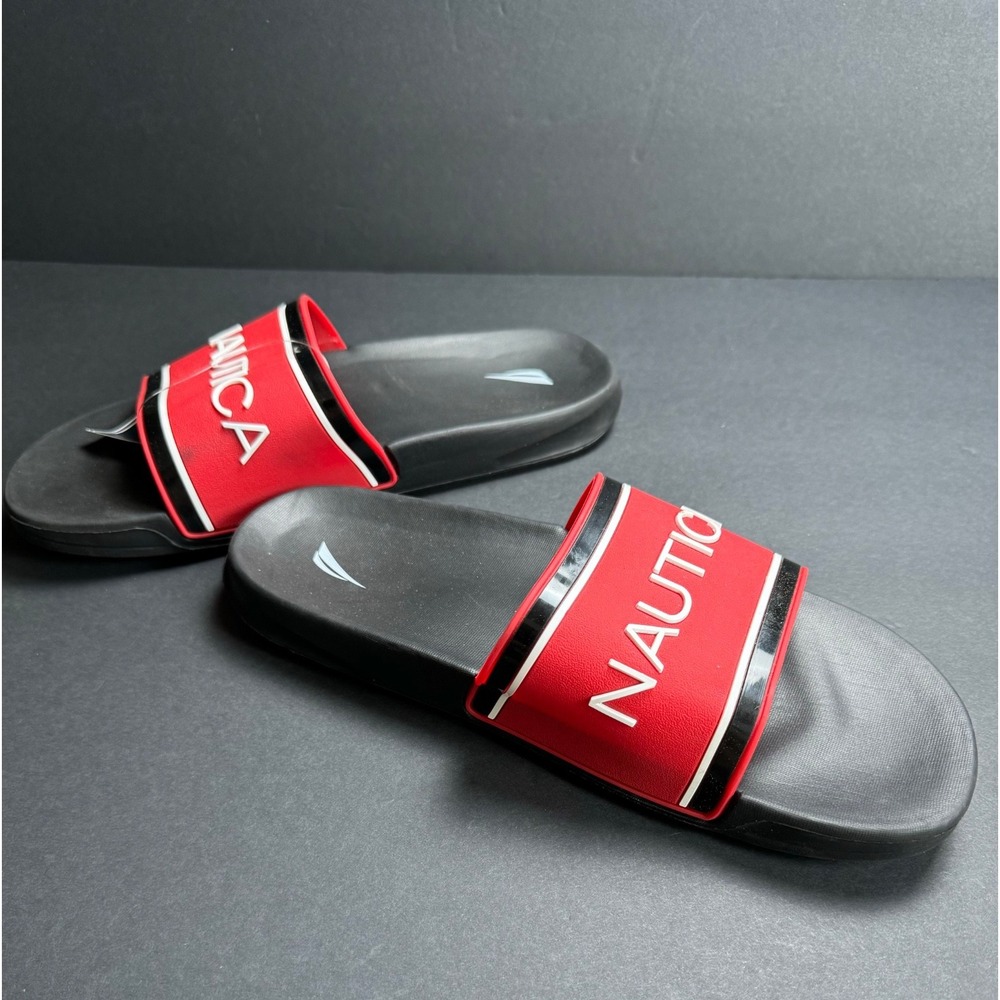 Nautica Cortlan Men's Slide Sandals Red Black Size 10 New With Tags